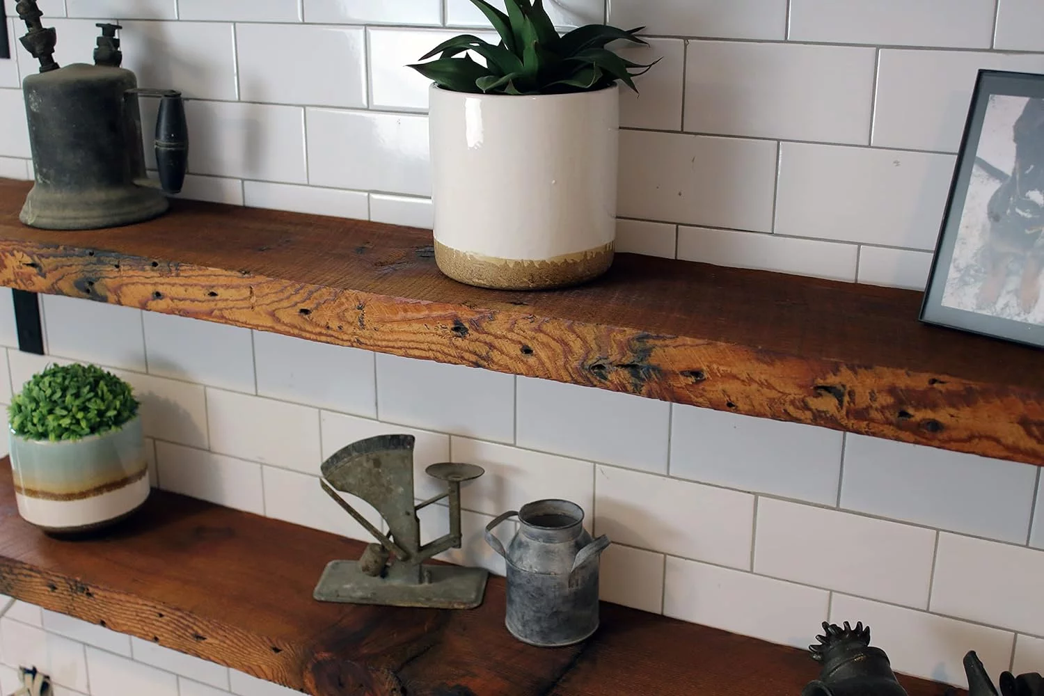 Reclaimed Wood Mantel Shelf | Easy-To-Install | Steel Angle Brackets Included | Rustic Decoration | 2" Thickness | 84" L X 8" D, Early American