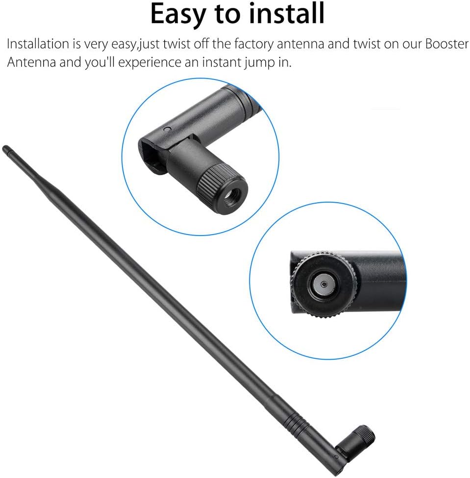 1.3ft 2X 10dBi WiFi Bluetooth Antenna Dual Band Omni Directional Antenna 2.4Ghz/5Ghz with RP-SMA Male Connector Compact with Wireless Wi-Fi Router Network Devices PC Camera Pack of 2
