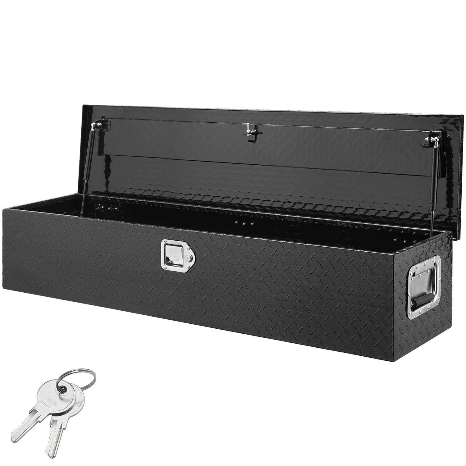 VEVOR Heavy Duty Aluminum Truck Bed Tool Box, Diamond Plate Tool Box with Side Handle and Lock Keys - Shop Hardware Tools Online Store