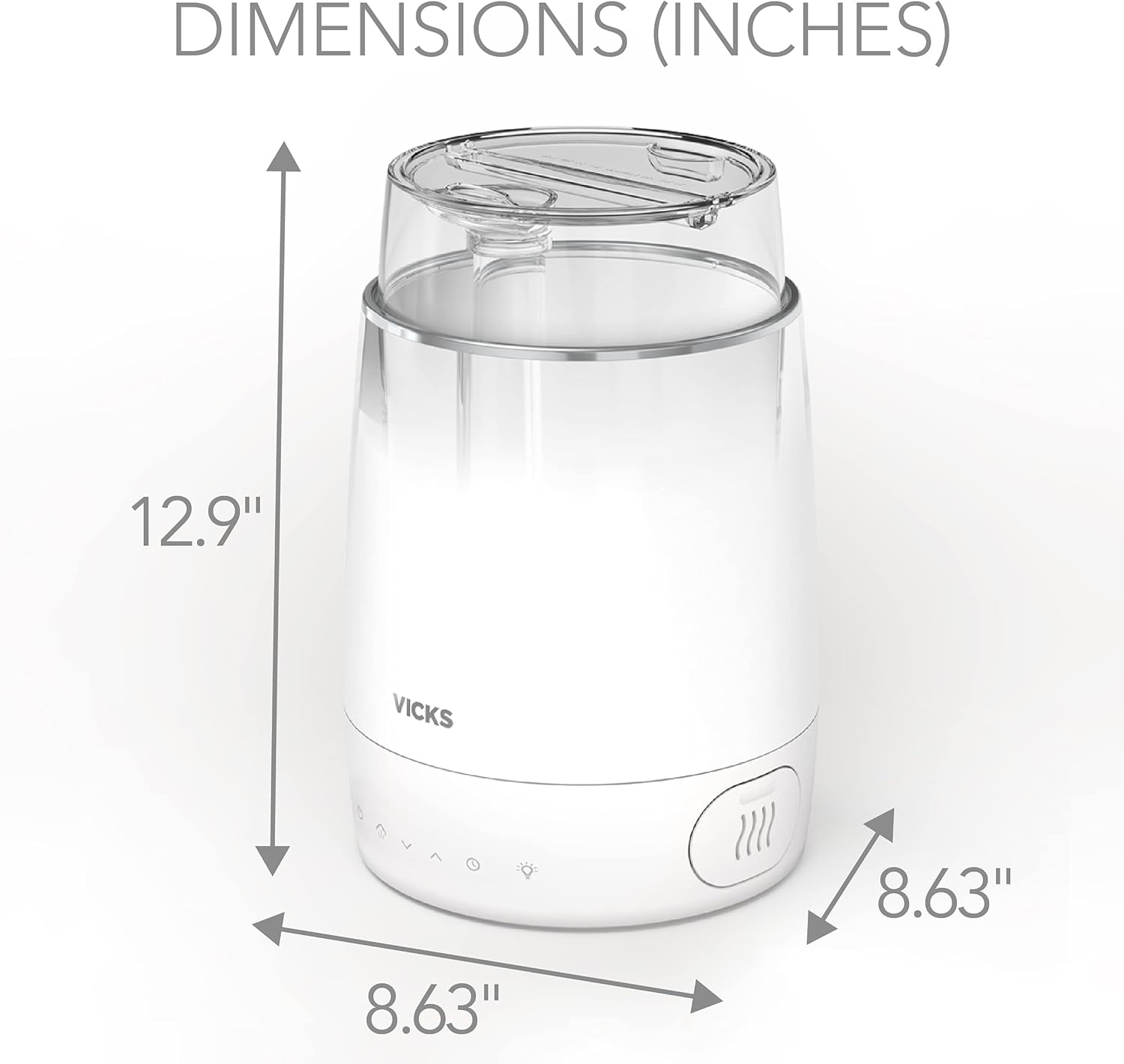 Vicks Embrace Cool Mist Top Fill Humidifier (VUL900), White – Cool Mist Humidifier Top Fill for Bedroom or Office