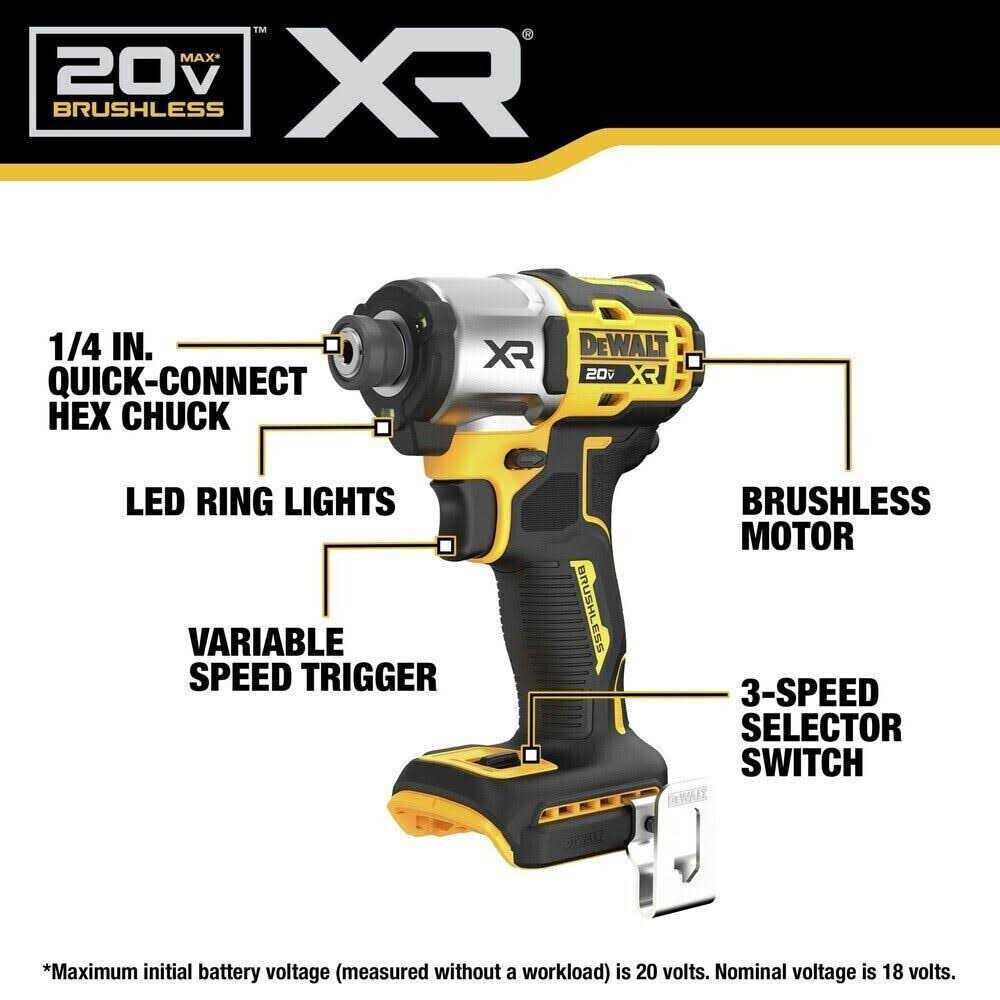 DEWALT DCF845B 20V MAX XR Brushless 3-Speed Impact Driver - Shop Hardware Tools Online Store