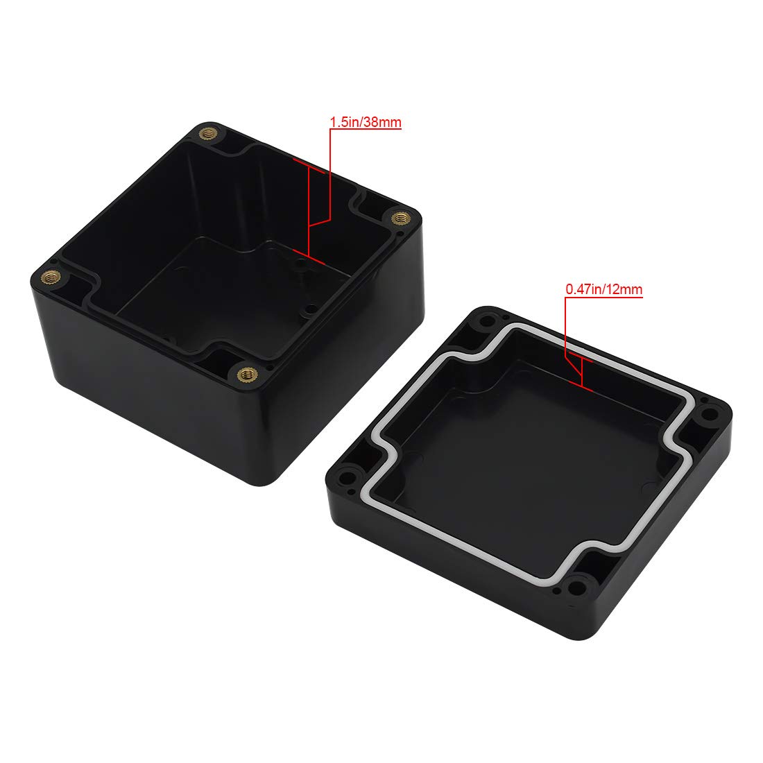 LeMotech ABS Plastic Electrical Project Case Power Junction Box, Project Box Black 10.4" x 7.2" x 3.7" (263 x 182 x 95 mm)(Pack of 1)