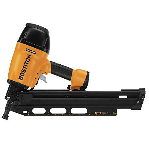 BOSTITCH F21PL Round Head 1-1/2-Inch to 3-1/2-Inch Framing Nailer with Positive Placement Tip and Magnesium Housing