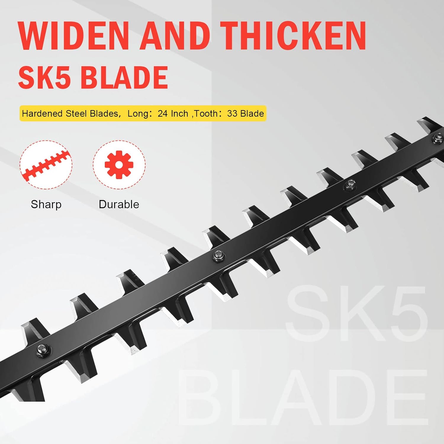 23.6cc Gas Hedge Trimmer, Pokytcox Cordless Trimmer 24" 2 Cycle Recoil Gasoline Trim Blade, Blade Double-Sided w/ Some Accessories