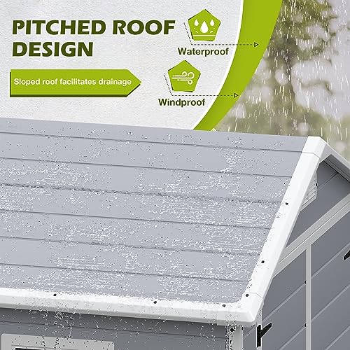 Homall Resin Outdoor Storage Shed, 6 X 4 FT Garden Tool Sheds & Outdoor Storage House with Single Lockable Door for Backyard Garden Patio Lawn