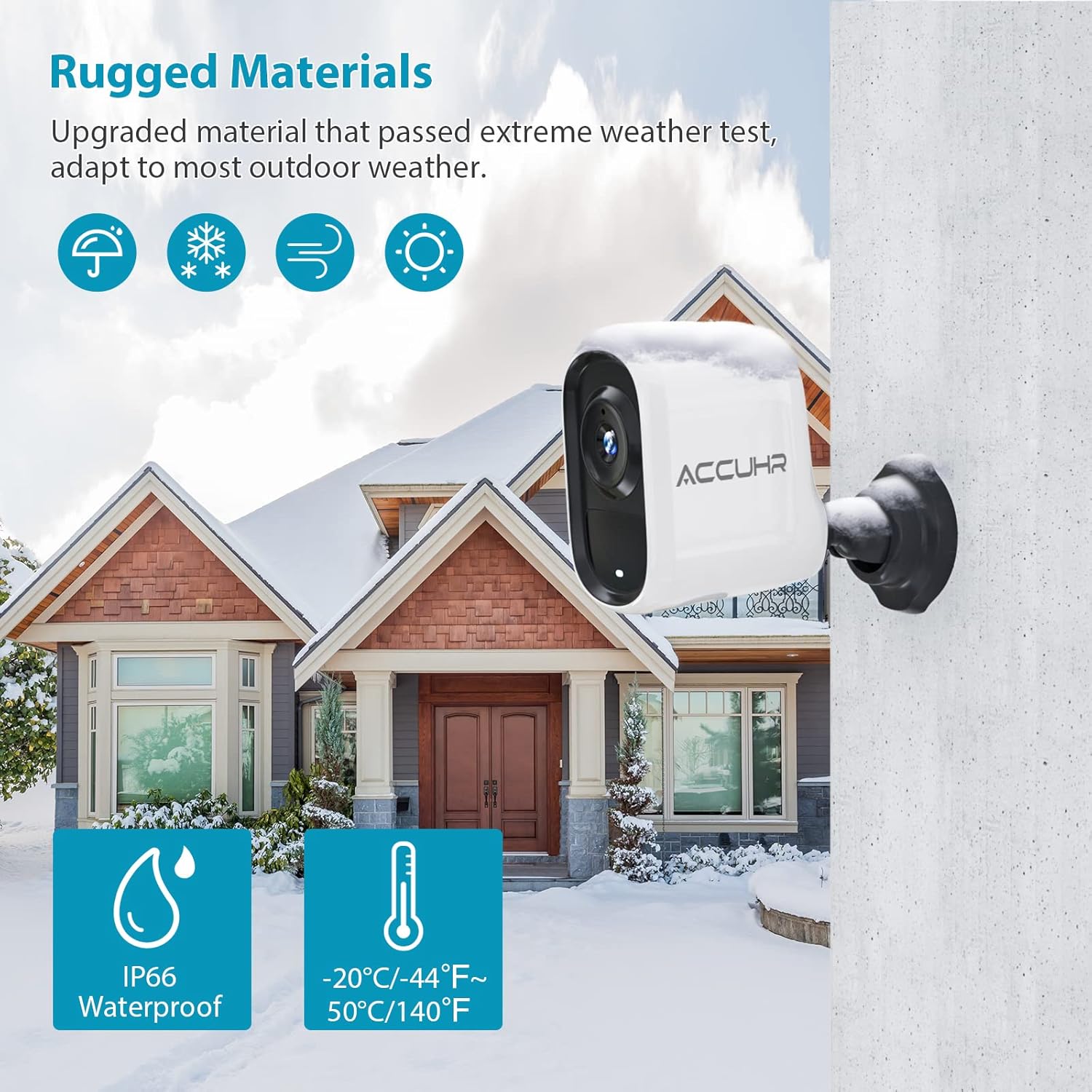 Wireless WiFi Security Camera for Outdoor Home Surveillance Camera Rechargeable Home Security Camera, 1080P HD, Night Vision, Motion Detection, Two-Way Audio, Waterproof, Cloud/SD Slot Storage