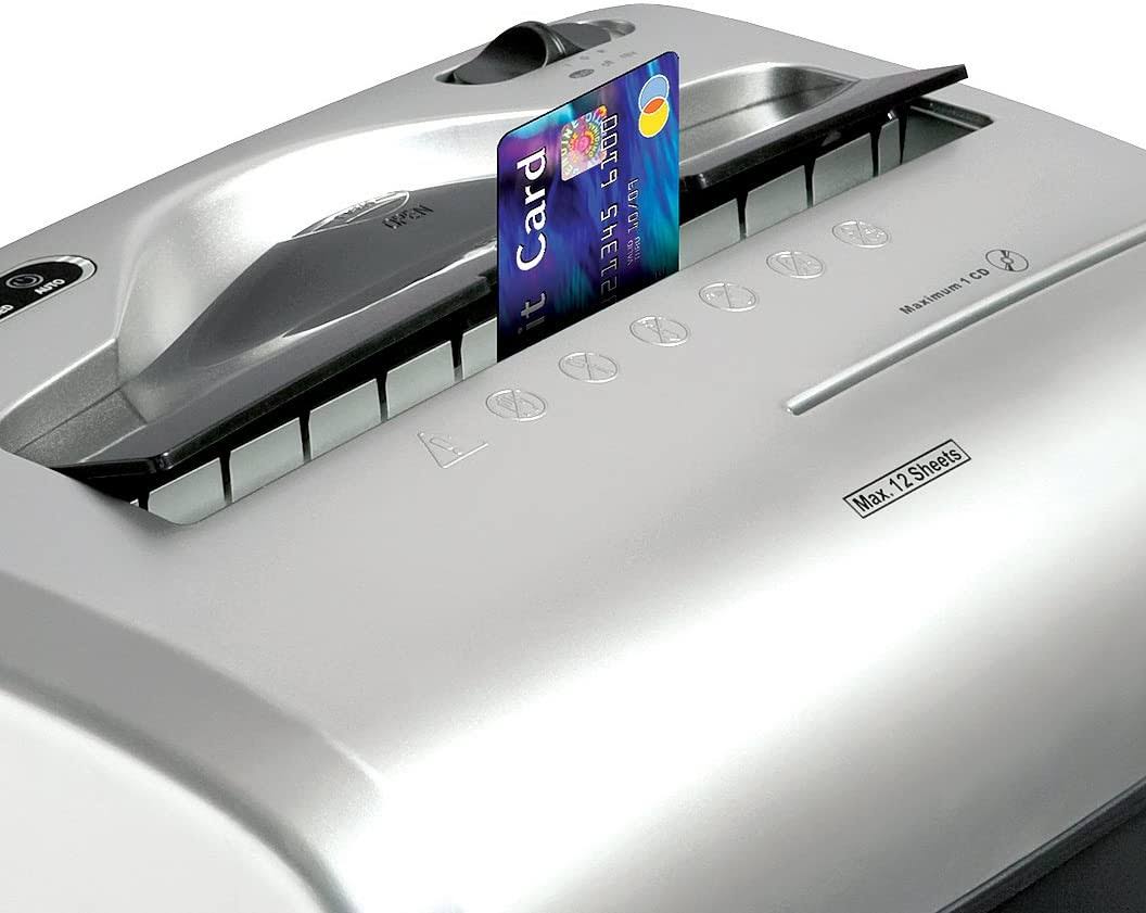 Aurora 12-Sheet Cross-Cut ShredSafe Paper/CD/Credit-Card Shredder with Pull-Out AU1217XB