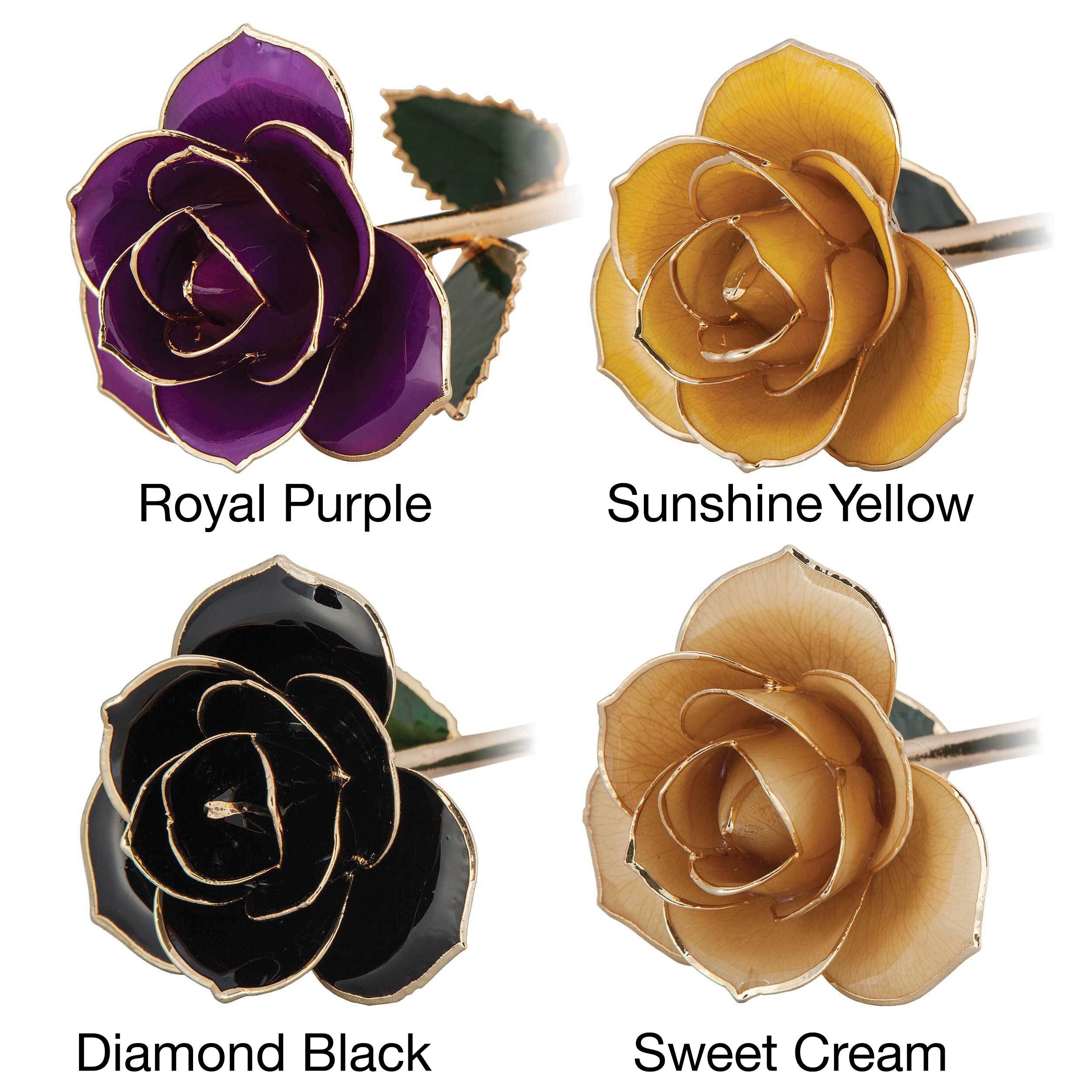 24K Gold Dipped Laquered Rose - Sunshine Yellow