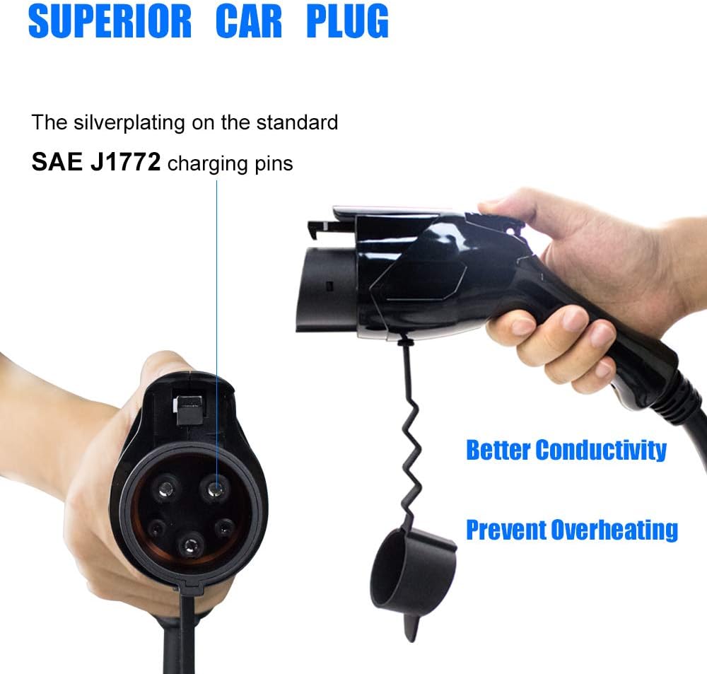 Morec J1772 Extension Cable, 40Amp 20ft EV Extension Cord for EV Charging Stations