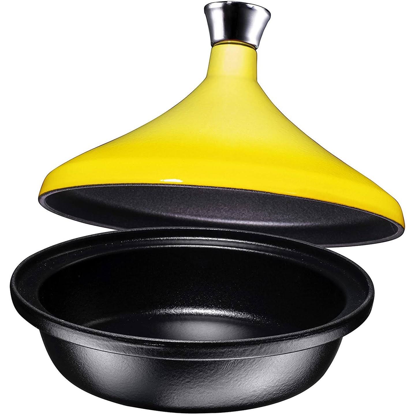 Cast Iron Moroccan Tagine Pot, Enameled Fire Red, 4 Quart, by Bruntmor