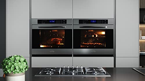 KoolMore Electric Wall Oven with Quiet, Rapid Convection Cooking, Stainless-Steel Unit, Self-Cleaning