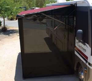 ShadePro - Vista Side Shade - Solar Mesh Sunscreen for RV Awnings - Drop Sun Shade Blocks 85% of Light Without Blocking Your View - Fits Manual and Electric Awnings - 11' Drop - Black