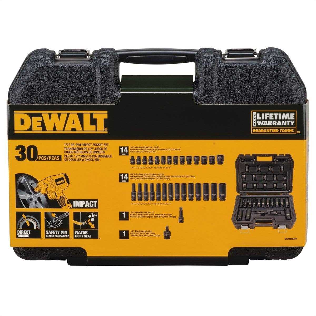 DeWalt 30 Piece 1/2 in Drive Combination Impact Socket Set DWMT19249 - Shop Hardware Tools Online Store