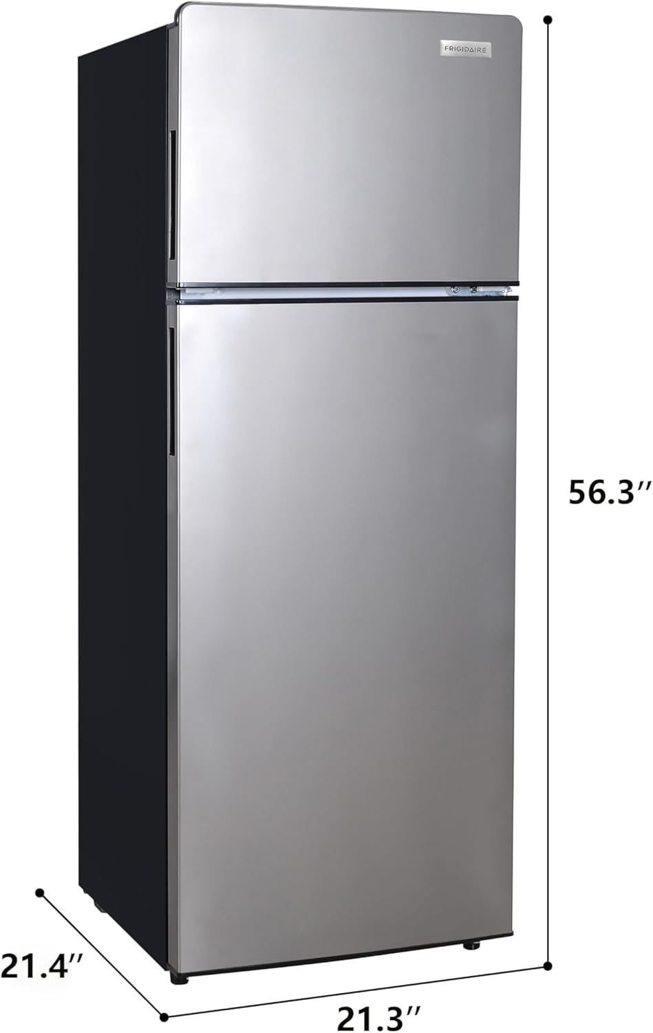 Frigidaire EFR77O6COM, 2 Apartment Size Refrigerator with Freezer, 7.5 cu ft, Adjustable Spill-Proof Shelves, Door & Crisper Bins, Platinum Silver, Garage Ready, Quicksilver