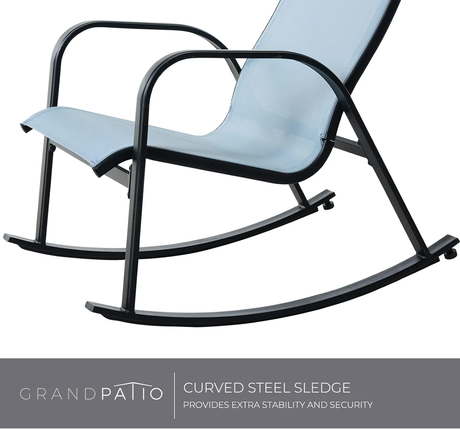 Grand Patio Outdoor Adult Rocking Chair Set of 2 for Porch All-weather Steel Rocker Chair for Patio, Balcony, Garden Deck, Backyard, Blue