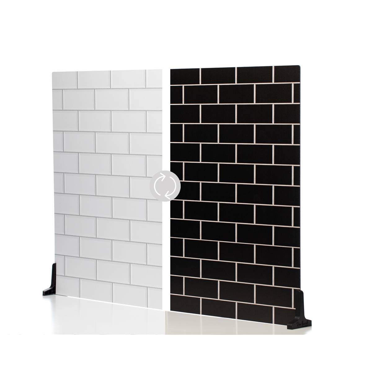 V-FLAT World Duo Board - 30x40x22 Double Sided Surface Board, White Subway Tile/Ebony Subway Tile