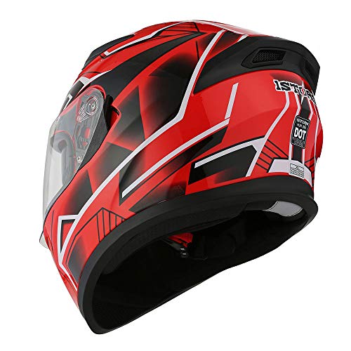 1Storm Motorcycle Full Face Dual Visor Helmet Bundle with Spoiler and Motorcycle Bluetooth Headset: HJK316 Matt Black