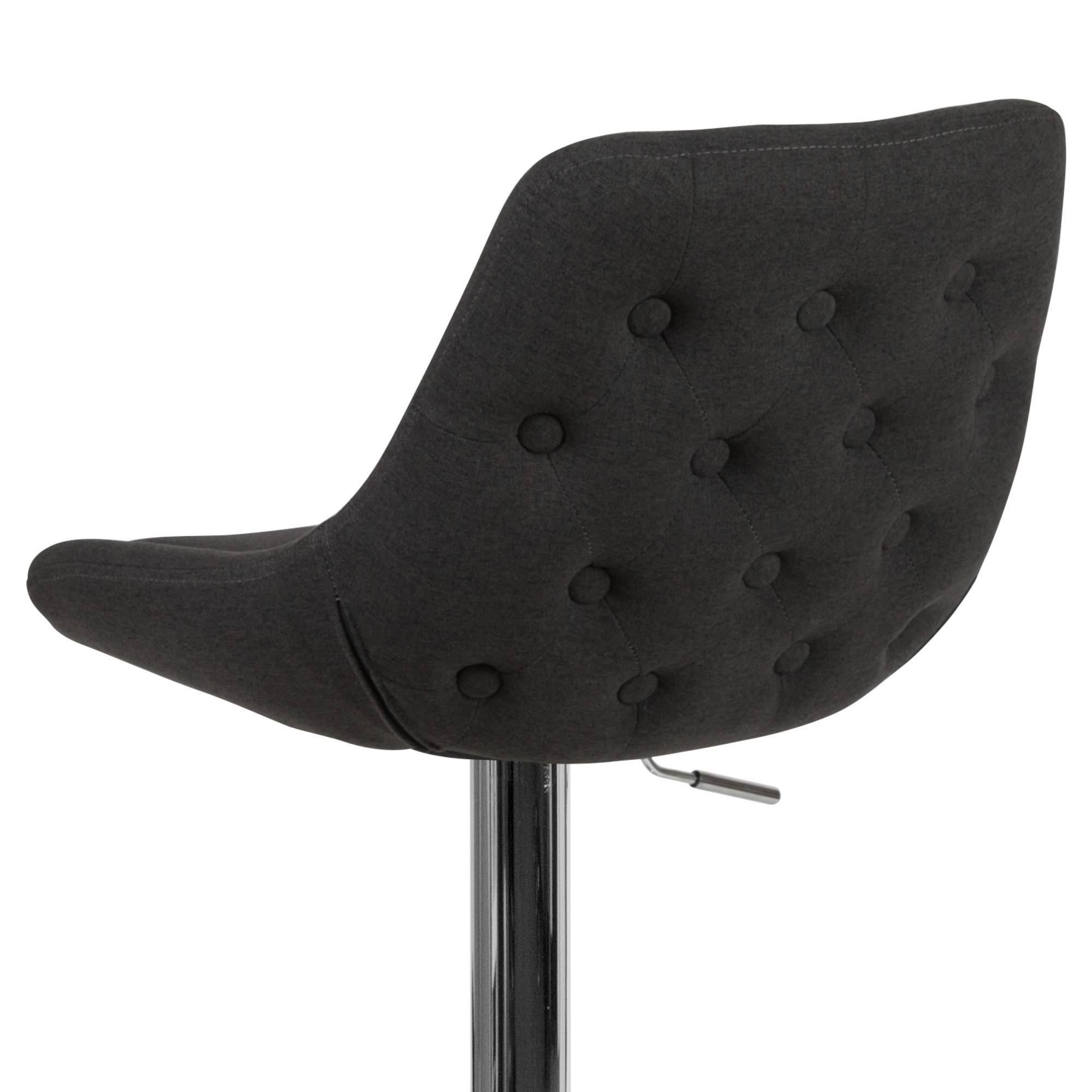 Flash Furniture Contemporary Black Fabric Adjustable Height Barstool with Chrome