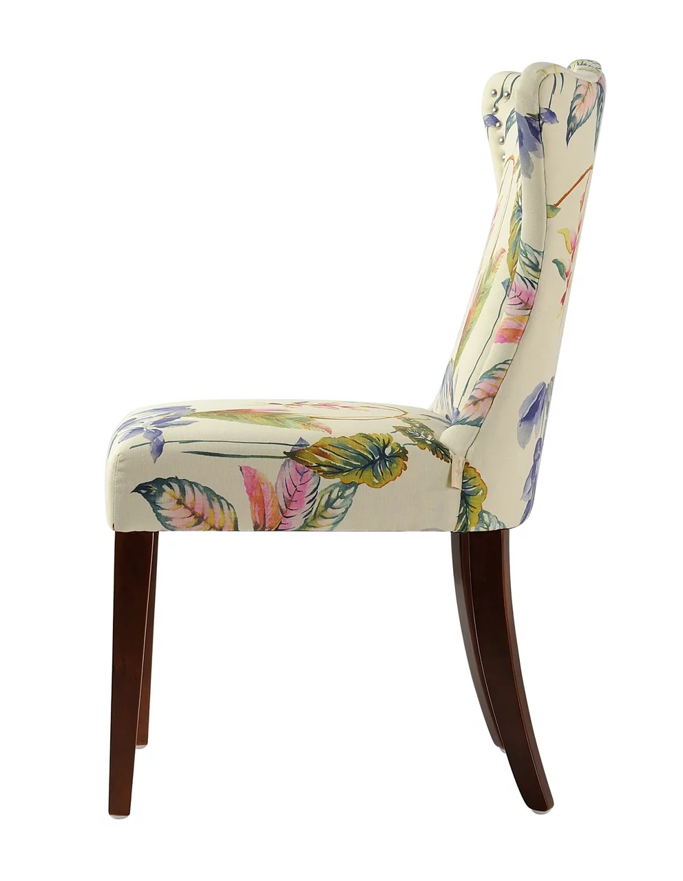 Paradise Upholstered Accent Chair Off White Floral Fabric