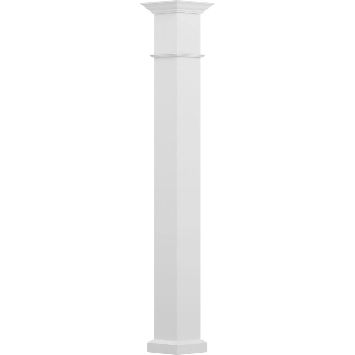AFCO 9x22 x 9& Endura-Aluminum Wellington Style Column, Square Shaft (FOR Post Wrap Installation), Non-Tapered, Textured White F