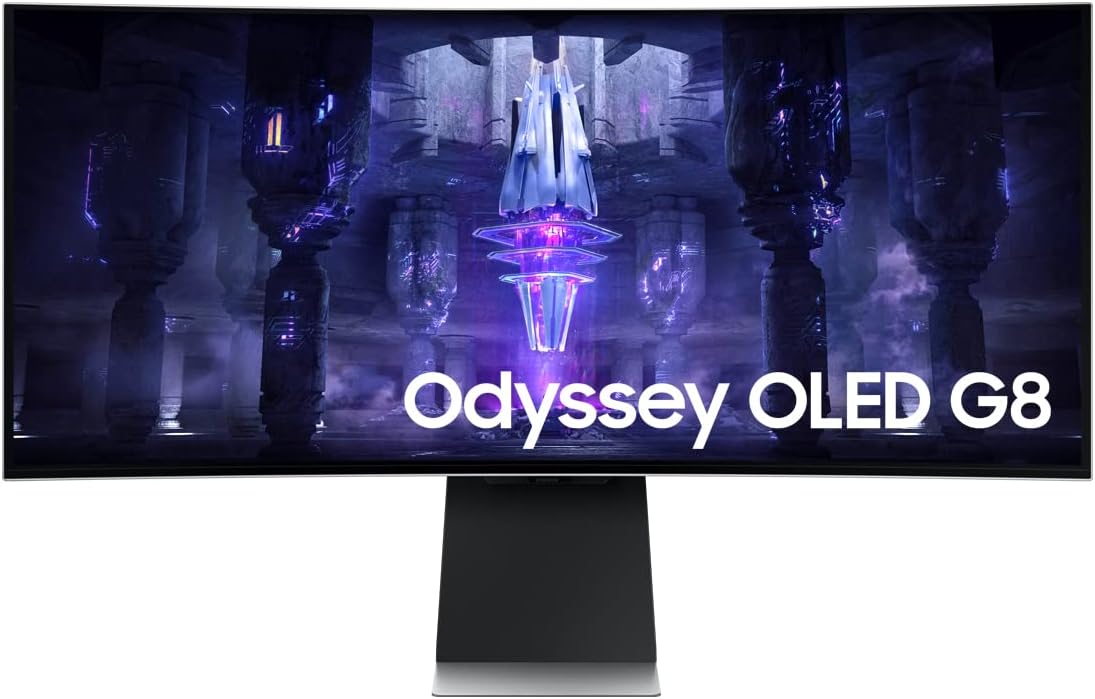 SAMSUNG 34-Inch Odyssey G85SB Series QD-OLED Ultra WQHD Curved Gaming Monitor, 175Hz, 0.03ms, DisplayHDR True Black 400, AMD FreeSync Premium Pro (Renewed)