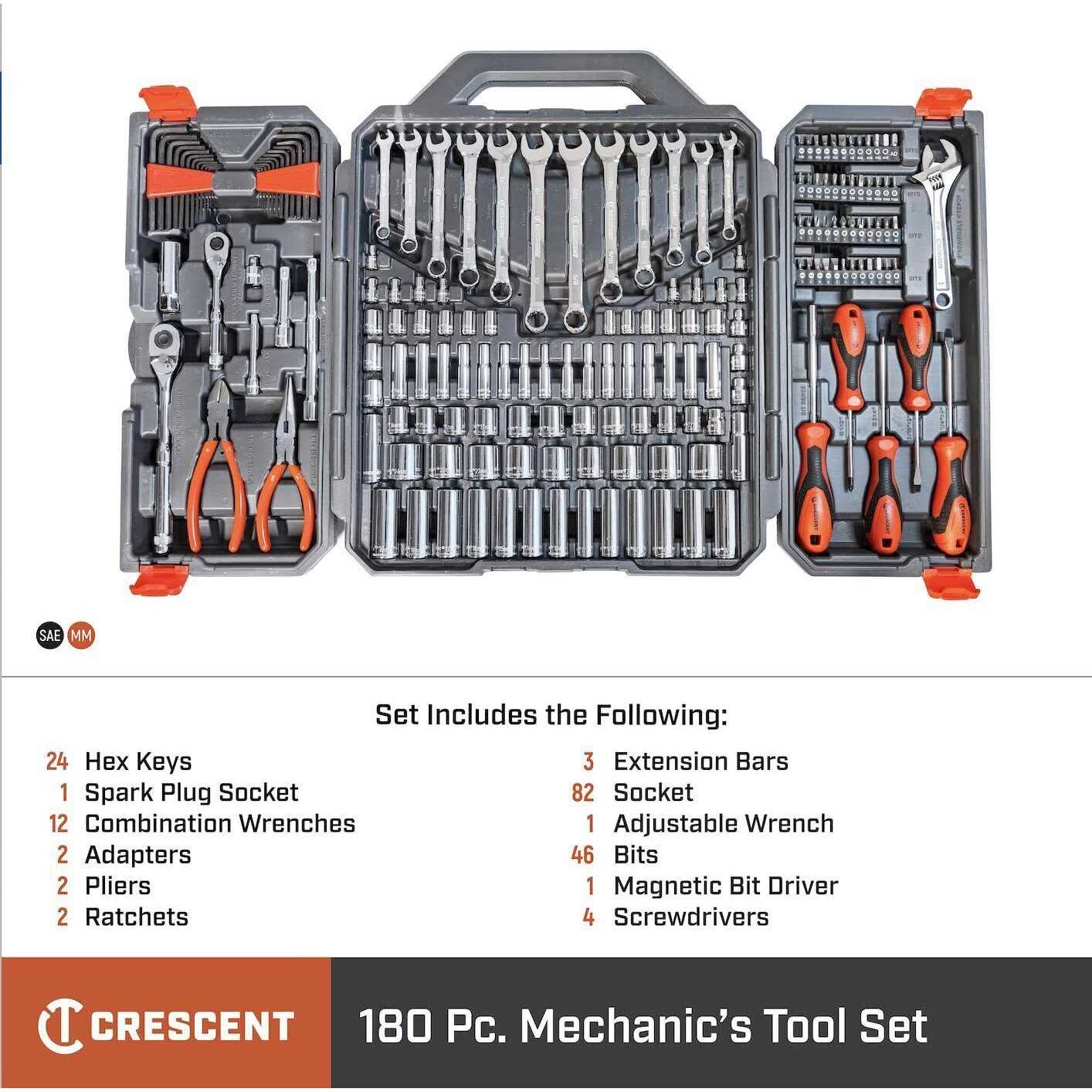 Crescent 180 Pc. Professional Tool Set in Tool Storage Case - Shop Hardware Tools Online Store