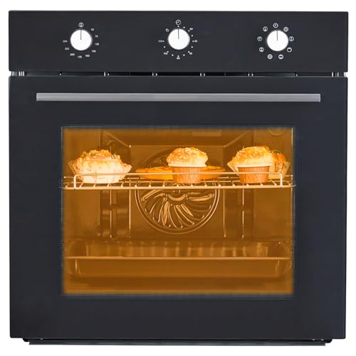 Electric Single Wall Oven 24 Inch, Built-In Electric Ovens With 5 Cooking Functions, Wall Oven, Mechanical Knob Control