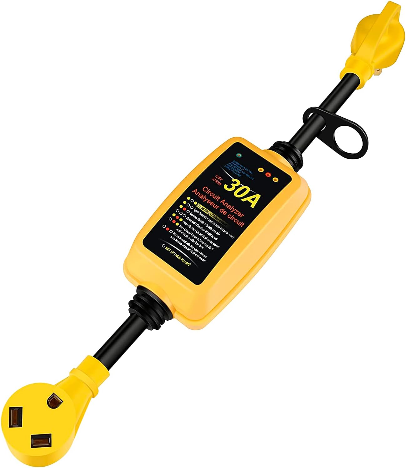 rv Surge Protector 30 Amp Smart RV Surge Protector with Waterproof Cover All-in-1 Circuit Analyzer Power Guard for RV, Camper, Trailer, Truck, Motorboat, Yacht, Mobilhome Pack of 2