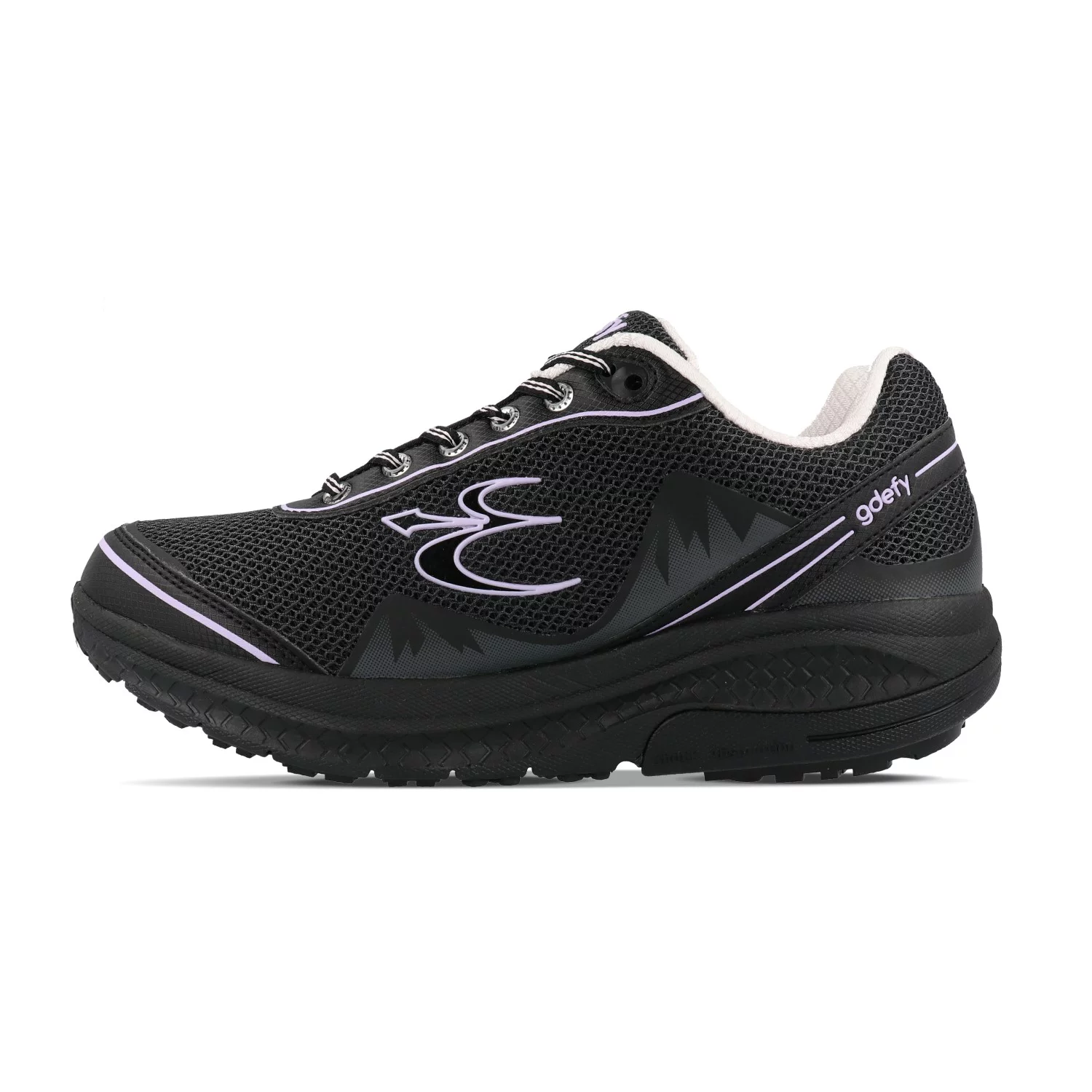 Gravity Defyer Women's G-Defy Mighty Walk Athletic Sneakers (Black/Purple, 10 Wide US Women)