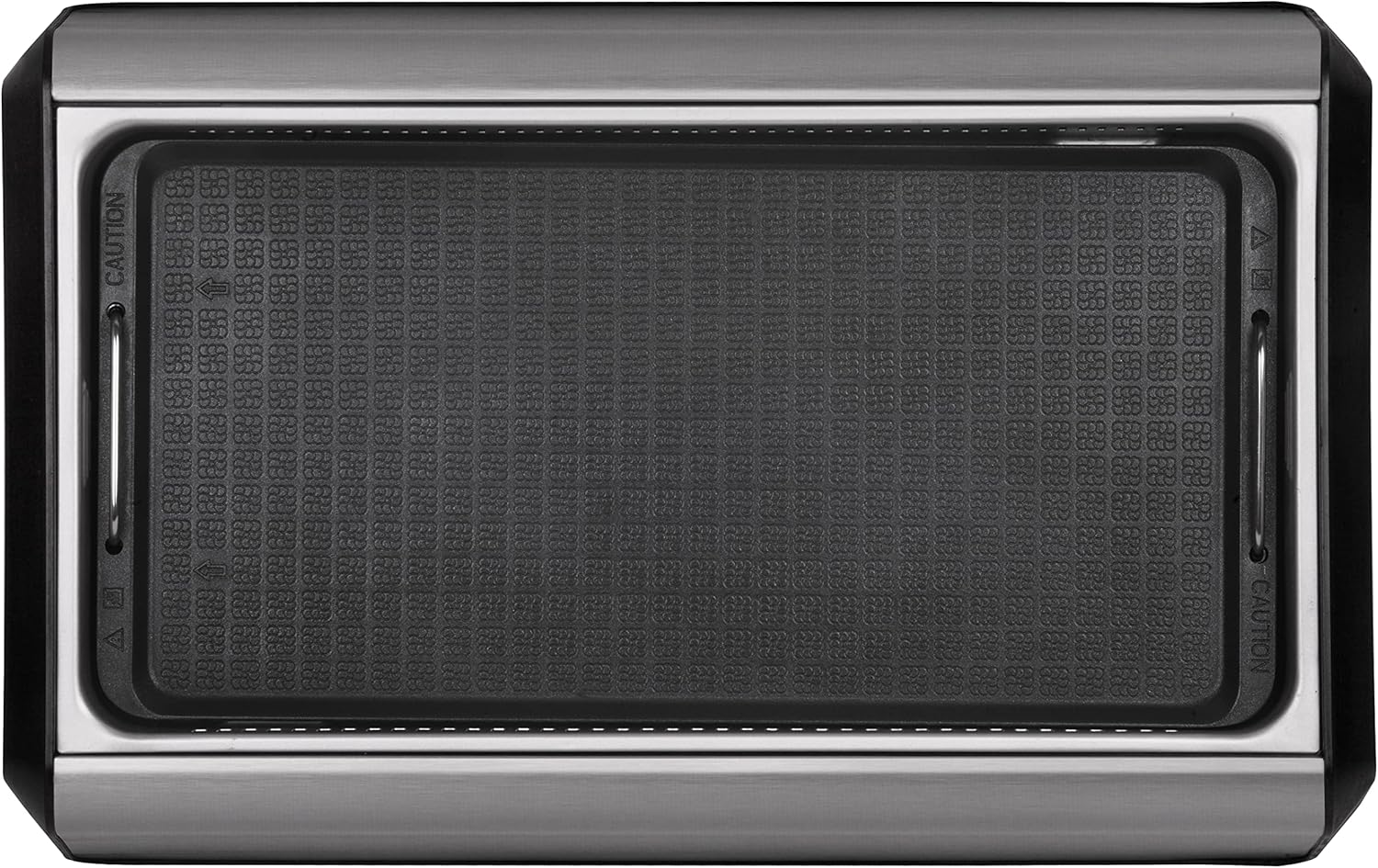Indoor Smokeless Grill 1500W with Smart LED Touch Screen, Tempered Glass Lid, 2 Removable Ceramic Nonstick Grill & Griddle Plate, in a Modern Stainless Steel Design.