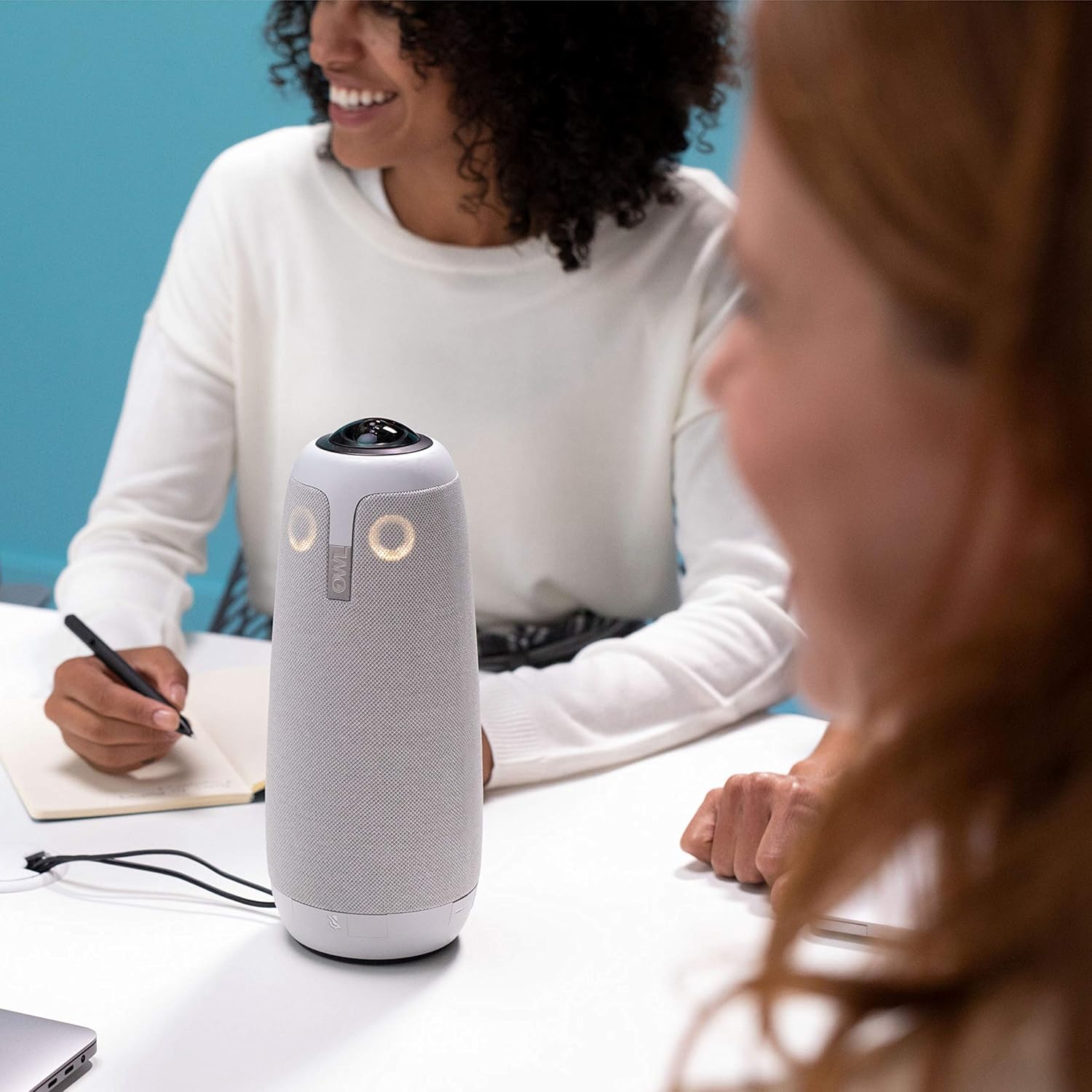 Meeting Owl Pro - 360 Degree, 1080p Smart Video Conference Camera, Microphone, and Speaker (Automatic Speaker Focus & Smart Meeting Room Enabled) (Renewed)