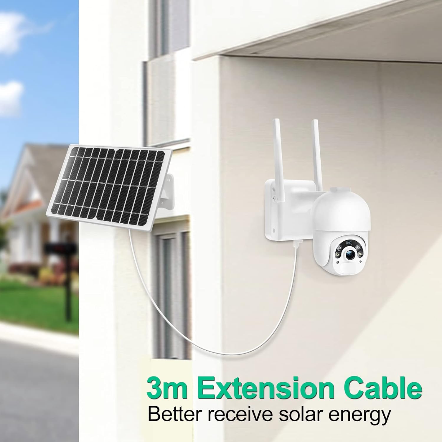 Solar Security Camera, Wireless Outdoor WiFi 360&deg; PTZ Camera, MPW 15000mAh Battery Solar Powered Security Camera, Outside Camera with 1080P Night Vision, Motion Detection, 2 Way Audio, IP65, SD/Cloud