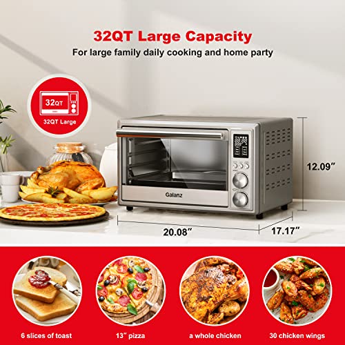 Galanz Air Fryer Toaster Oven, Stainless Steel