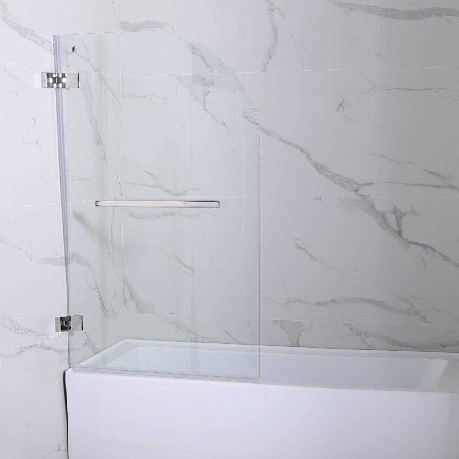 Vinnova Napoli 34 W x 58 H Hinged Frameless Glass Tub Door in Matte 310134-HD-MB - Shop Hardware Tools Online Store