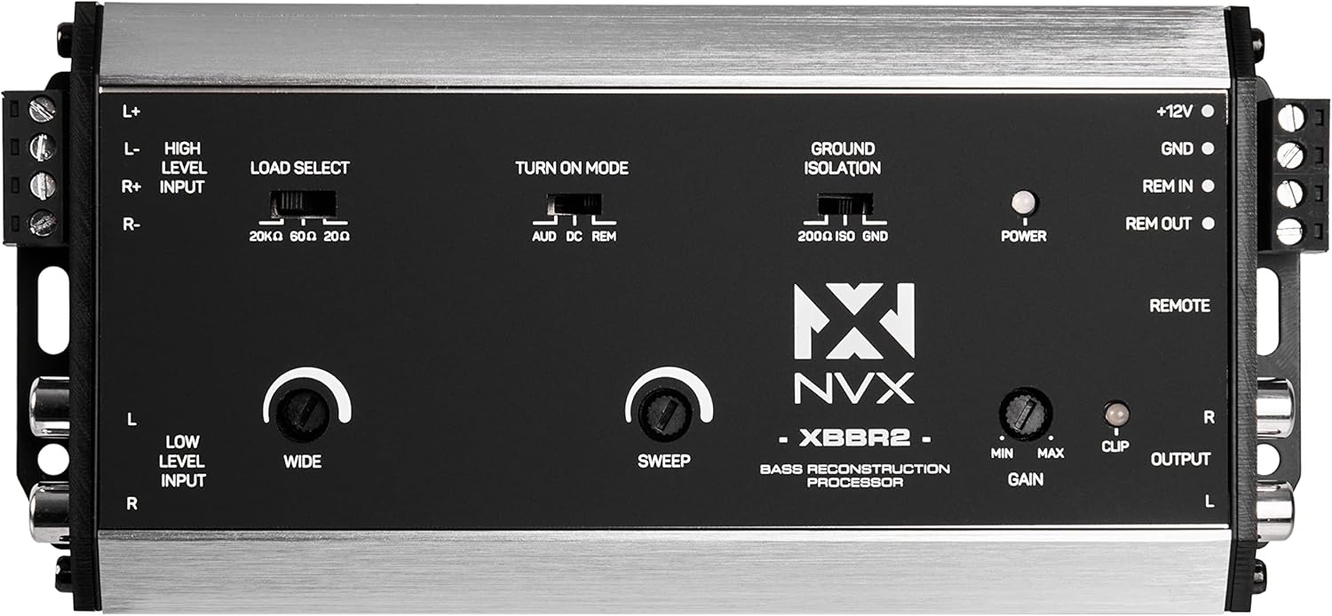 NVX XLCA2X X-Series PRO 2-Channel Line Out Converter Digital Bass Enhancer with xBOOST, Impedance Matching, and Remote Level Control