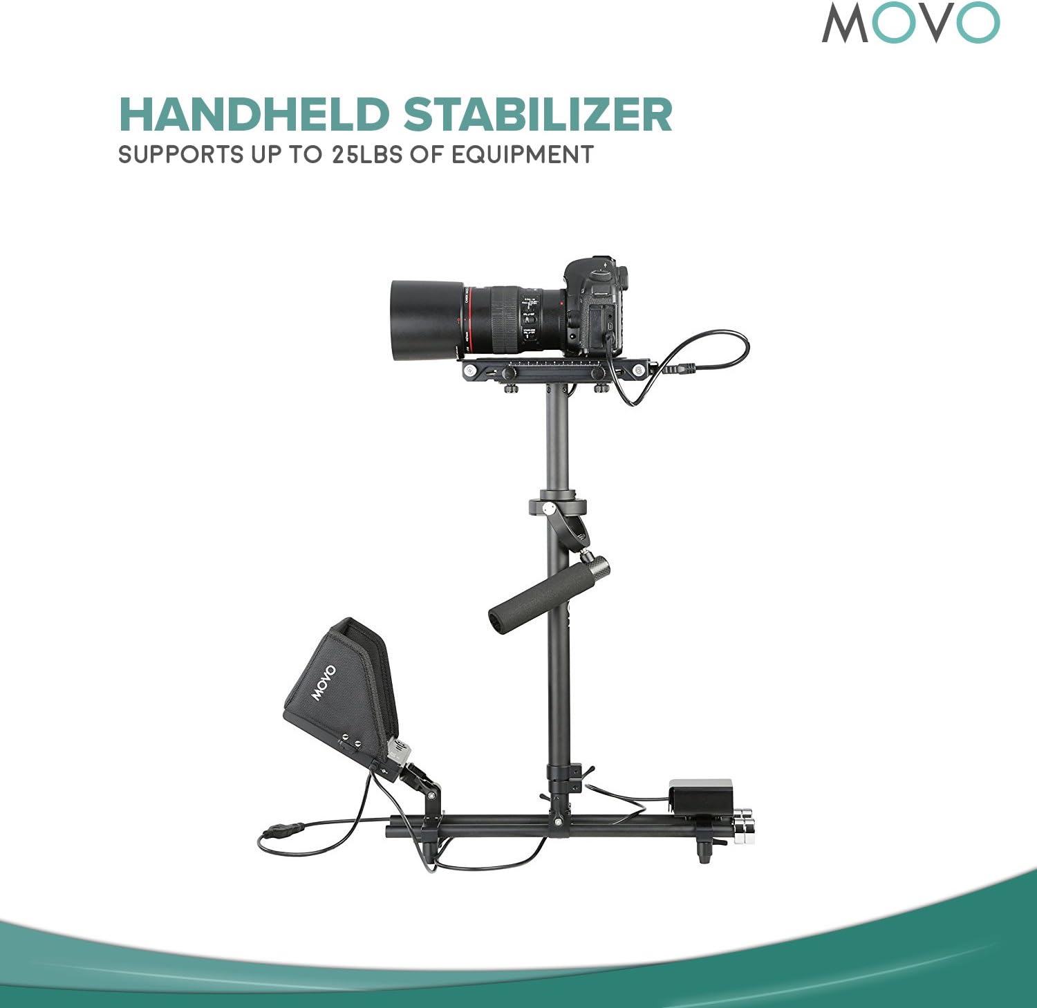 Movo X100 Ultimate Steadycam System Bundle - Includes Handheld Video Stabilizer, Vest with Dual Articulating Arm, LCD Field Monitor and Deluxe Carrying Case