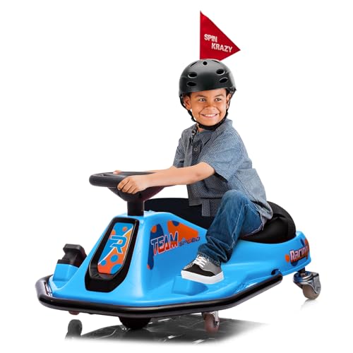 24V Electric Drifting Go Kart for Kids with High/Low Speed, 360 Degrees Rotating Ride On Drift Car, Ride On Drift Car Toys Vehicles, Crazy Cart for Kids 6-12 Years Old, Red