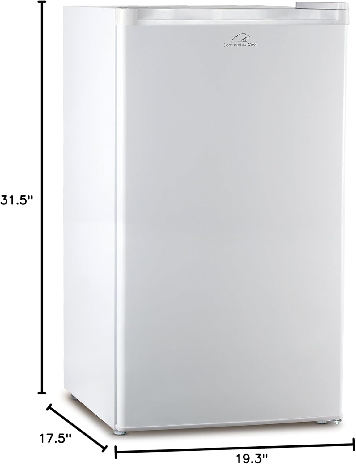 Commercial Cool CCR32W Compact Single Door Refrigerator and Freezer, 3.2 Cu. Ft. Mini Fridge, White