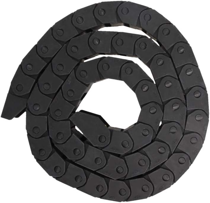 Fielect Drag Chain Cable Carrier Open Type with End Connectors R100 35X100mm 1 Meter Plastic for Electrical CNC Router Machines Black 1Pcs