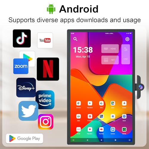pikiu Portable oncell Touch Screen TV 1080P 8G RAM+128G rotatable Screen Android Operating System (Support Google Play Store) Built-in Long-Lasting Battery (4-6H) Space Gray