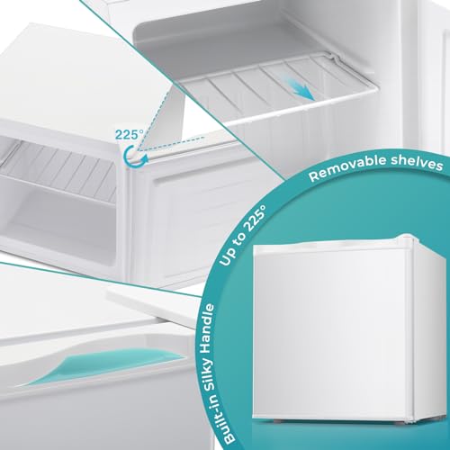R.W.FLAME Mini Freezer/Small Freezer with Reversible Single Door, Energy Saving,Upright Freezer with Removable Shelves/Adjustable Thermostat, Adjustable Feet for Bedrooms/Dorms/Apartment/Office/Home