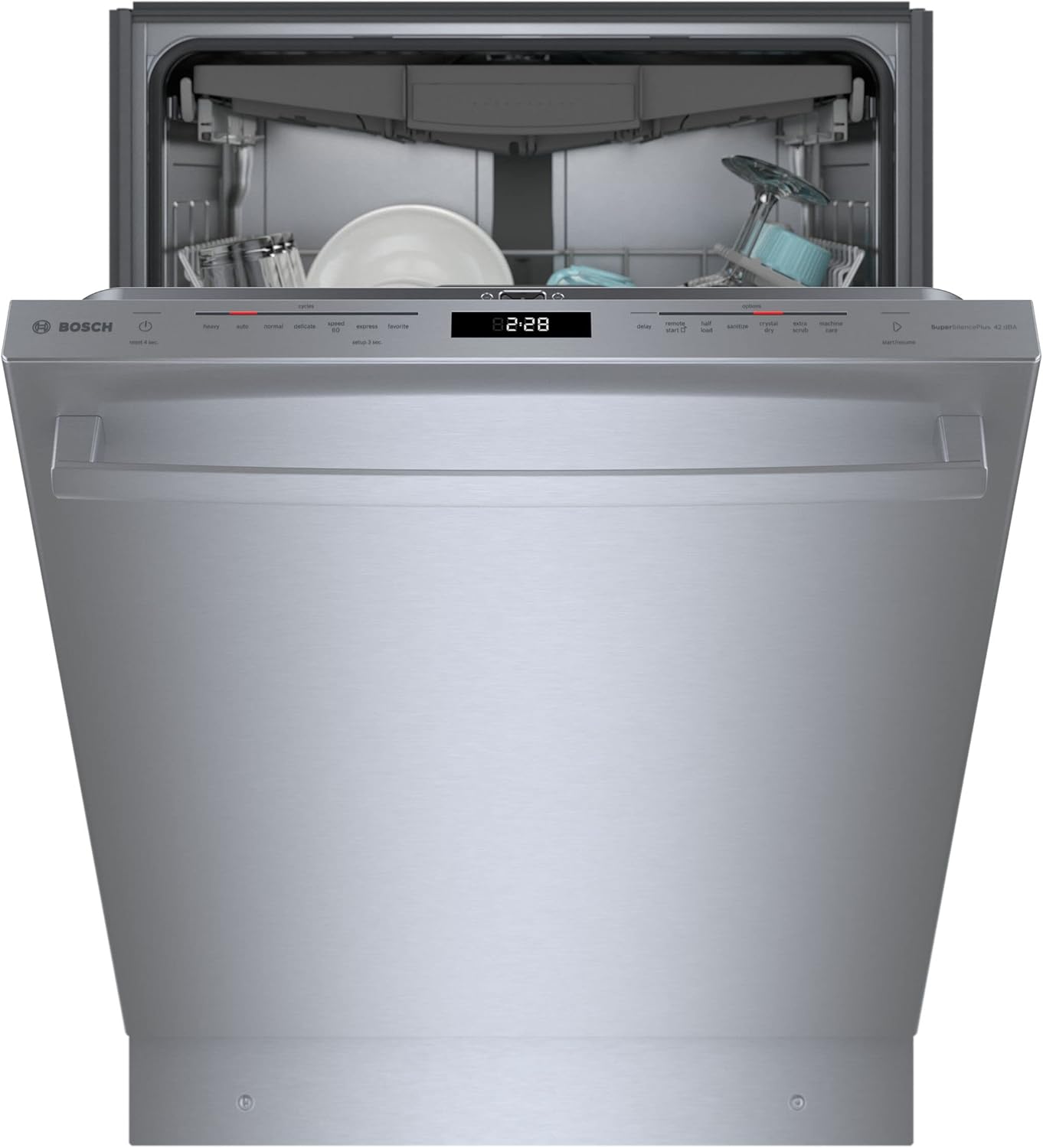 BOSCH SHX78B75UC 42 dBA 800 Series Stainless Steel Top Control Dishwasher