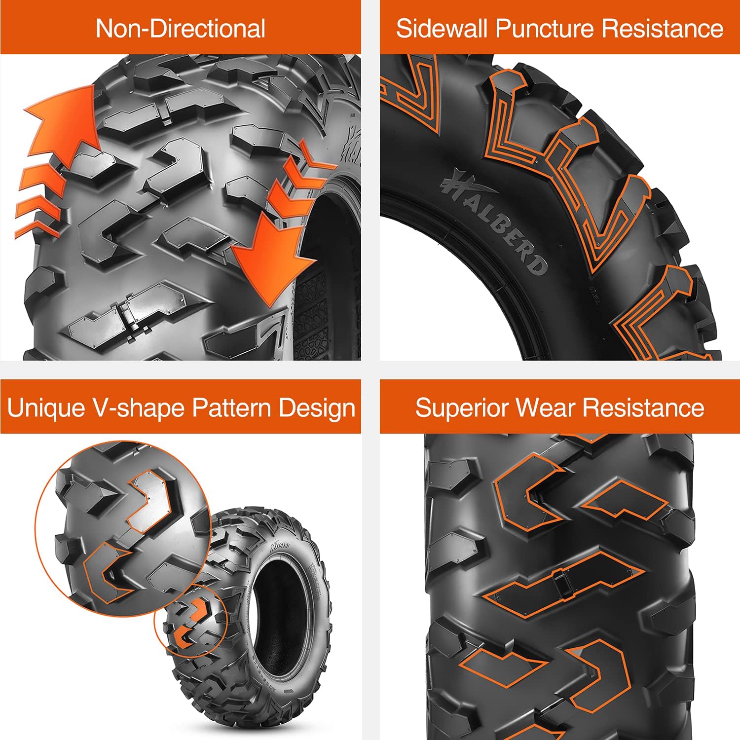 HALBERD ATV Tires, 26x9-12 & 26x11-12 6PR ATV Tires, 17mm All Terrain ATV UTV Off-Road Tires Compatible with Polaris ACE 500 Sportsman 330 450 Arctic Cat Alterra 400 Honda Pioneer 500 520(Set of 4)