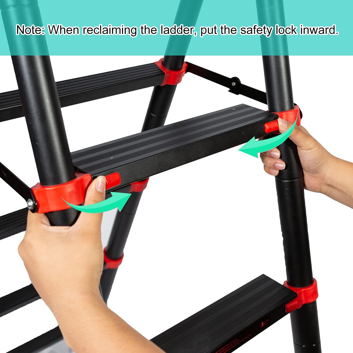 X&T Telescopic Ladder 7+9 Aluminum Telescoping Collapsible Ladder, A-Frame Extension Ladder Foldable Lightweight Ladders for Home, 330 Pound Capacity
