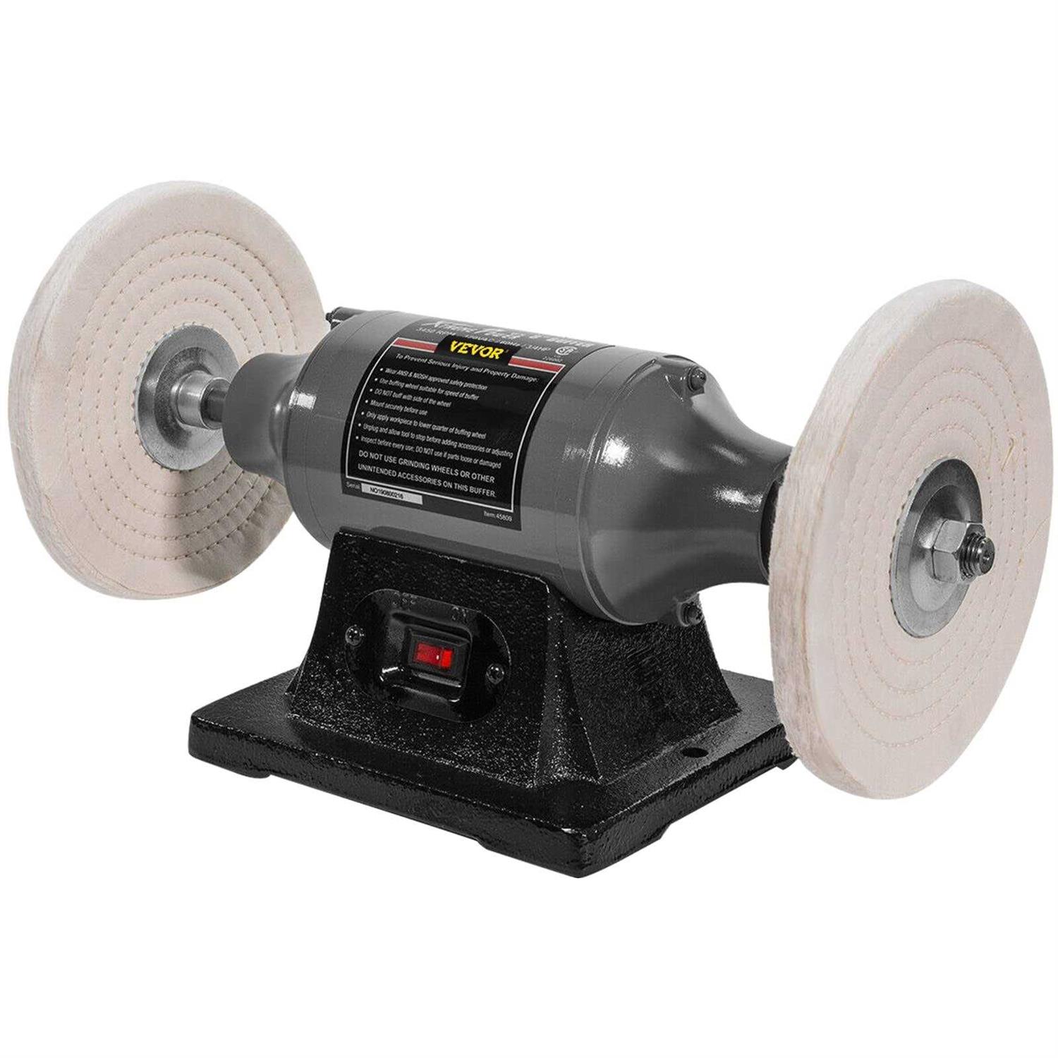 VEVOR Bench Buffer Polisher 8 inch Buffing Machine 370W Motor with 3600 RPM - Shop Hardware Tools Online Store