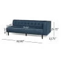 GDF Studio Konnor Contemporary Fabric 7 Seater Sectional Sofa, Navy Blue and Dark Brown