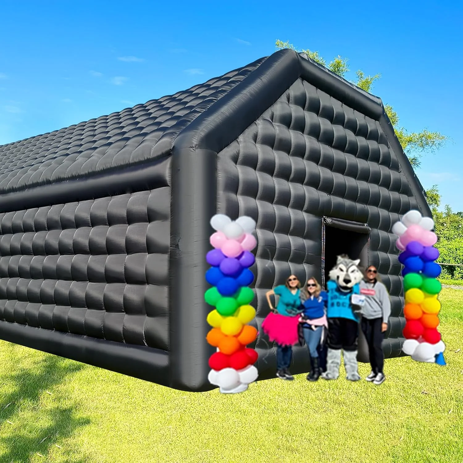 WARSUN Large Black Inflatable Night Club 30x20x13Ft Inflatable Party Tent with Logo Area Disco Cube Gazebo Event House