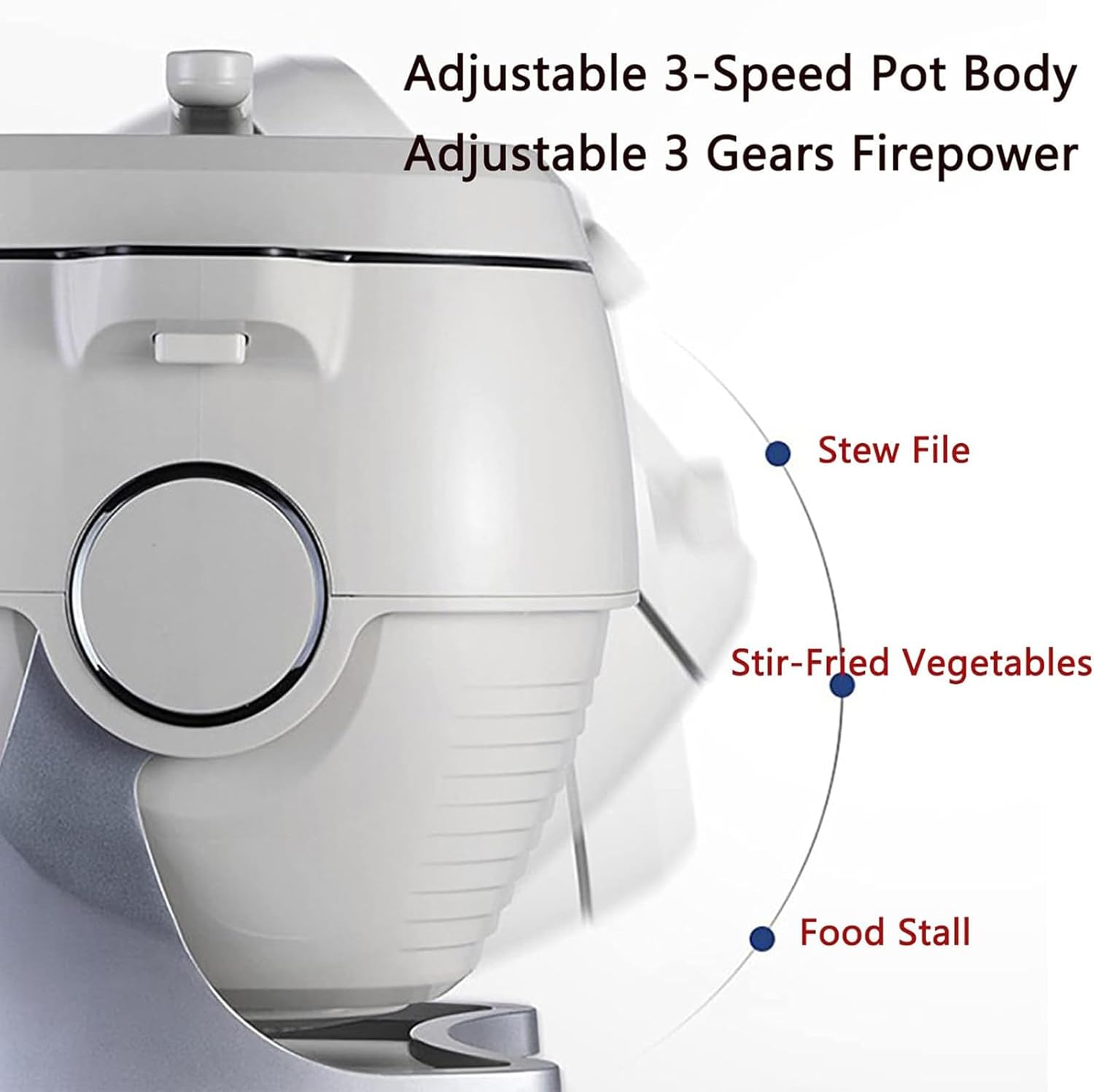 Automatic Cooking Machine,Automatic Stir Fry Robot,6LTouch Panel Cooker Robot, with 360° Rotating and 3D All-round Heating Anti-Paste,Perfect for Christmas & New Year Parties