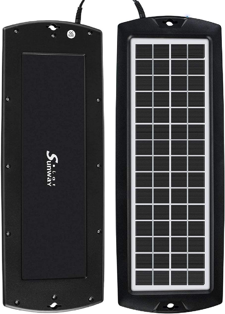 Sunway Solar Car Battery Trickle Charger & Maintainer 12Volt 8W Solar Panel Power Charger kit Portable Waterproof for Automotive RV Marine Boat Truck Motorcycle Trailer Tractor Powersports Snowmobile