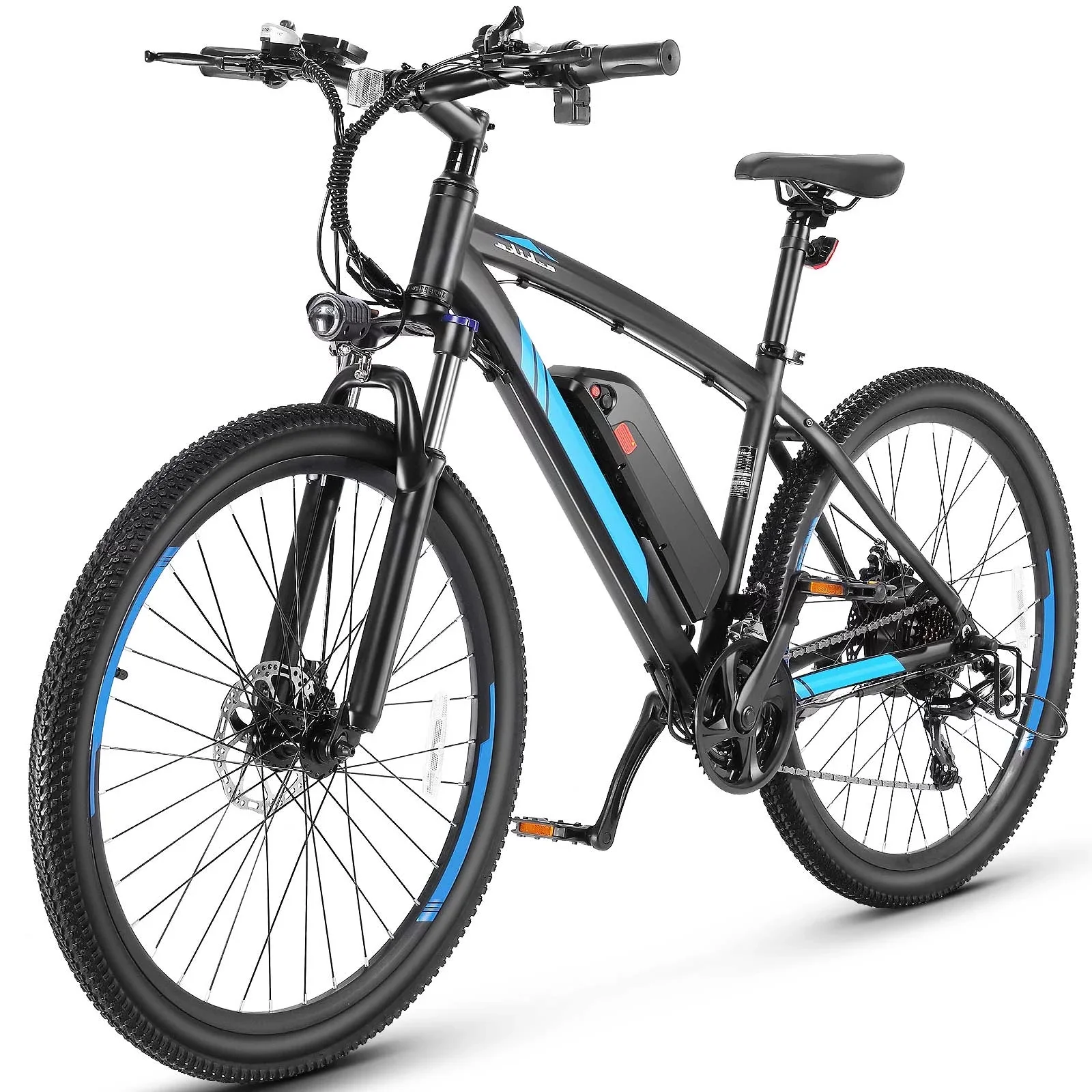 Elifine 27.5" Electric Bike, 500W Electric Bicycles for Adults, 48V 10.4Ah UL 2849 Removable Battery Ebike, 19.8mph Electric Mountain Bike, Lockable Suspension Fork, Professional 21 Speed Blue